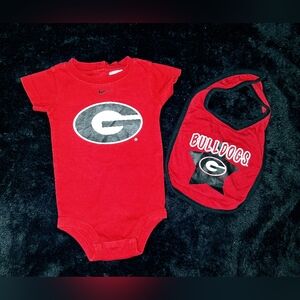 Georgia bulldogs onesie and bib